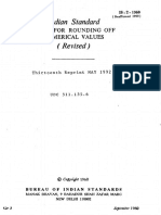 Indian Standard: Rules For Rounding Numerical Values (OFF