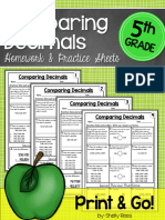 Homework & Practice Sheets: Comparing Decimals