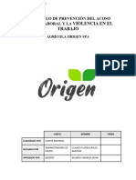 Desarrollado Protocolo de Prevención de Acoso Laboral Sexual y Violencia en El Trabajo AGRICOLA ORIGEN sPA