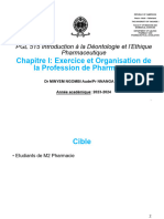 Exercice Et Organisation de La Profession de Pharmacien