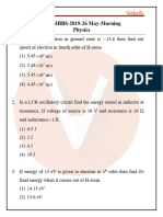 Aiims Physics Question Paper 2019 26 May Morning