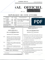 Journal Officiel: Republique de Cote D 'Ivoire