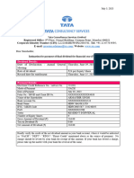 Tata Consultancy Services Limited Registered Office: 9 Corporate Identity Number (CIN) : L22210MH1995PLC084781 Tel: +91 22 6778 9595 E-Mail