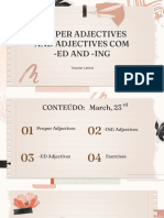 Proper Adjectives e Ajectivos Com - Ed e - Ing