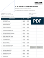 Planilla: Control de Asistencia Y Entrega de Material: # Apellido(s) Nombre(s) C.I. Celular Firma Firma