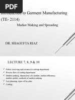 Introduction To Garment Manufacturing (TE-2114) : Marker Making and Spreading