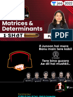 (Junoon - E - JEE) - Matrices & Determinants - 16th Oct