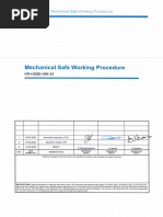 Mechanical Safe Working Procedure