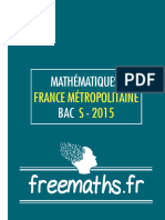 Bac S Mathematiques France Metropolitaine 2015 Specialite Sujet