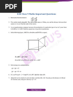 ICSE Class 9 Maths Important Questions