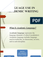 Language Use in Academic Writing