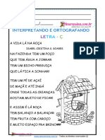 Atividades de Alfabetização Poema Interpretação Ortografia Ç 1º 2º Ano