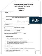 Revision Worksheet Computer