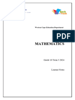 Mathematics 2024 BOT Grade 10 Term 3 Learner Notes 240617 141106