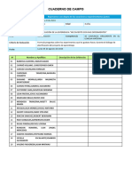 CUADERNO DE CAMPO Del 5 Al 9 de Agosto