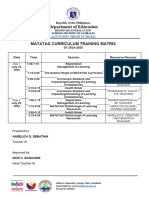 MATATAG Training Matrix