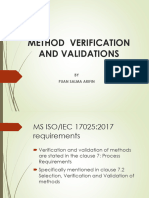 Handout METHOD VERIFICATION AND VALIDATIONS