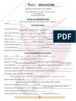 Ficha de Inscripcion Ciclo Escolar 2024-2025