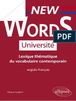 New Words Université. Lexique Thématique de Vocabulaire Contemporain Anglais-Français