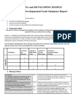 Seminar Worksheet Feedback and Developmental Goals Summary