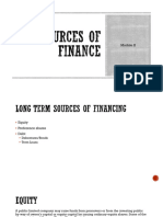 Module 2 - Sources of Finance