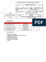 Acta Reunion Comite Paritario de Seguridad y Salud en El Trabajo