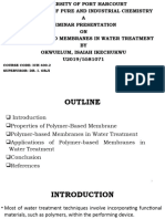 Polymer-Based Membranes in Water Treatment