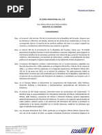 Reforma Al Estatuto Orgánico Del Ministerio de Gobierno Acuerdo 340