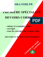 Devoirs Corriges Premiere Specialite Maths Tome1 Apercu