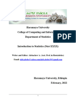 Introduction To Statistics Hand Out 2022 Alebachew A.