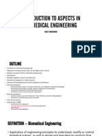 INTRODUCTION TO ASPECTS IN BIOMEDICAL ENGINEERING Lect - 1 and 2