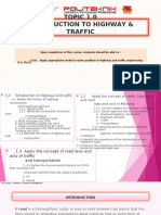 TOPIC 1 DCC30103 - Introduction To Highway and Traffic 2