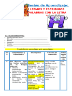 1° Sesión Día 1 Com Leemos y Escribimos Palabras Con La Letra H