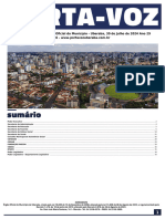 Sumário: Órgão Oficial Do Município - Uberaba, 30 de Julho de 2024 Ano 29