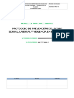 Modelo Protocolo de Prevencion Del Acoso Sexual, Laboral y La Violencia en El Trabajo Ley Karin