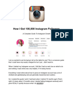 How I Got 100,000 Instagram Followers Guide