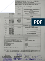 Tentative Academic Calendar For The AY 2024-25 (B.E - III, V & VII Semester)