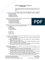 Quarterly Examination in Science 10 SY 2022-2023 Instructions: Read Each Question Carefully and Shade The Correct Answer in The