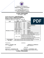 Class Program For Grade 4 6 2024 2025