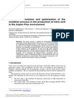 Computer Simulation and Optimization of The Oxidat