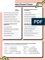 Simple Present Tense Exercise Worksheet Orange Cute Simple Style - 20240719 - 002958 - 0000