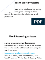 Introduction To Word Processing