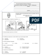 Avaliação Mensal de Lingua Portuguesa 2024 - Alterada