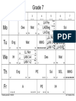 KIS Class Schedule Grade 7 Autumn 2024-25