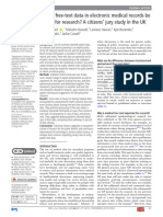 Should Free-Text Data in Electronic Medical Records Be Shared For Research? A Citizens' Jury Study in The UK