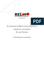 Movimiento de Rock Nacional (ARGENTINA) Durantre El Periodo de La Dictadura. Tucuman. Argentina