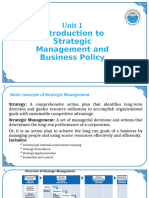 Unit 1 Introduction To Strategic Management and Business Policy