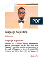 Language Acquisition (By YUSHAB A. AYOMIDE)