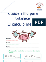 Cuadernillo de Calculo Mental