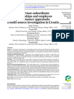 Supervisor-Subordinate Relationships and Employee Performance Appraisals: Amulti-Source Investigation in Croatia